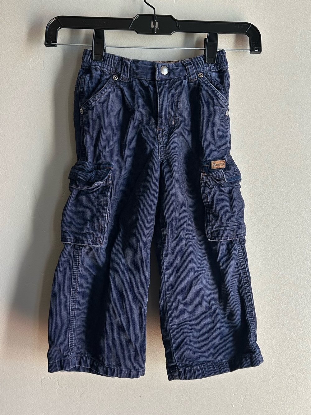 Roots Corduroy Cargo Pants 3T Navy Utility Kids Workwear Scandi Euro Summer Y2K